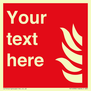 Custom Fire Equipment sign with General fire symbol